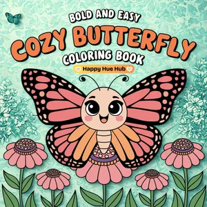 Cozy Butterfly Coloring Book Cover